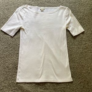 J. Crew white quarter sleeve tee